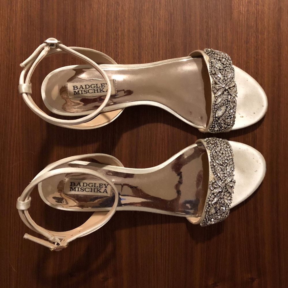 Badgley Mischka Ivory Hatch Low Wedge Sandal